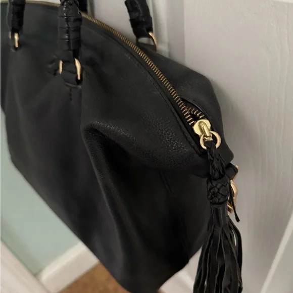 Tory Burch Black Shoulder Bag with Gold Hardware